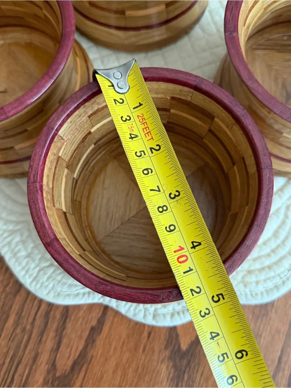 Handcrafted Wooden segmented bowls - Set of 4